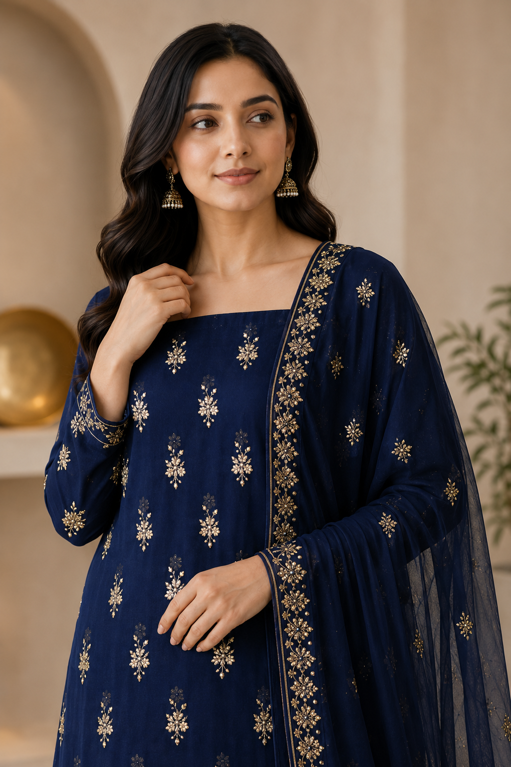 Intricate Embroidered Unstitched 3-Piece Suit