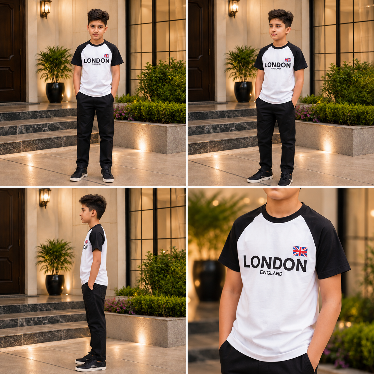 Boys London Printed Raglan T-Shirt and Trousers Set