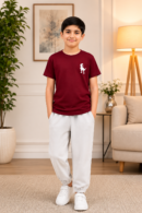 Boys Minimalist Dinosaur Graphic T-Shirt and Trousers Set