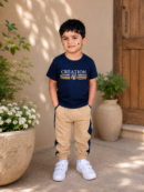 Boys Graphic T-Shirt and Side-Stripe Trousers Set