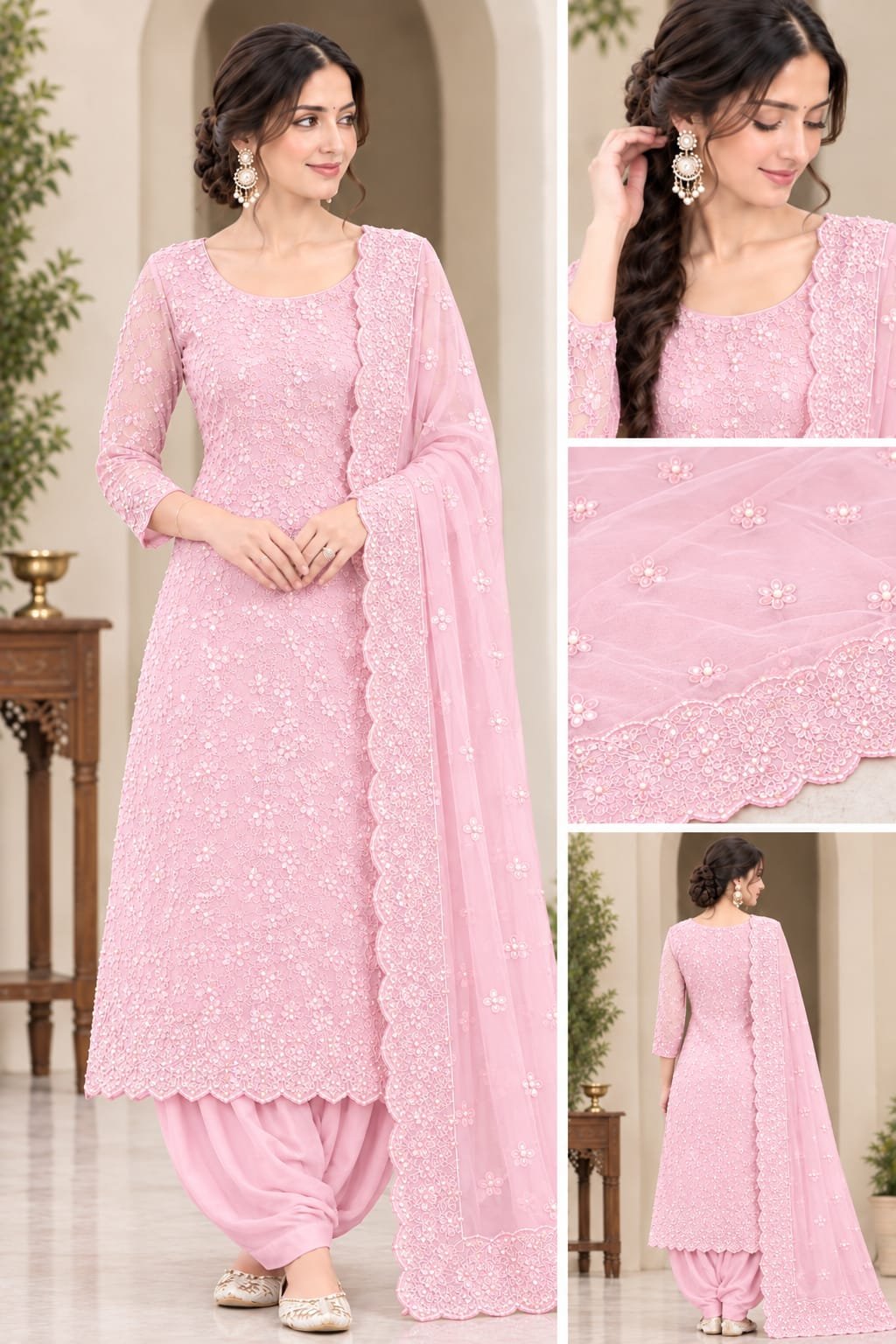 Sheesha Silk Fully Embroidered 3-Piece Festive Suit - Image 4