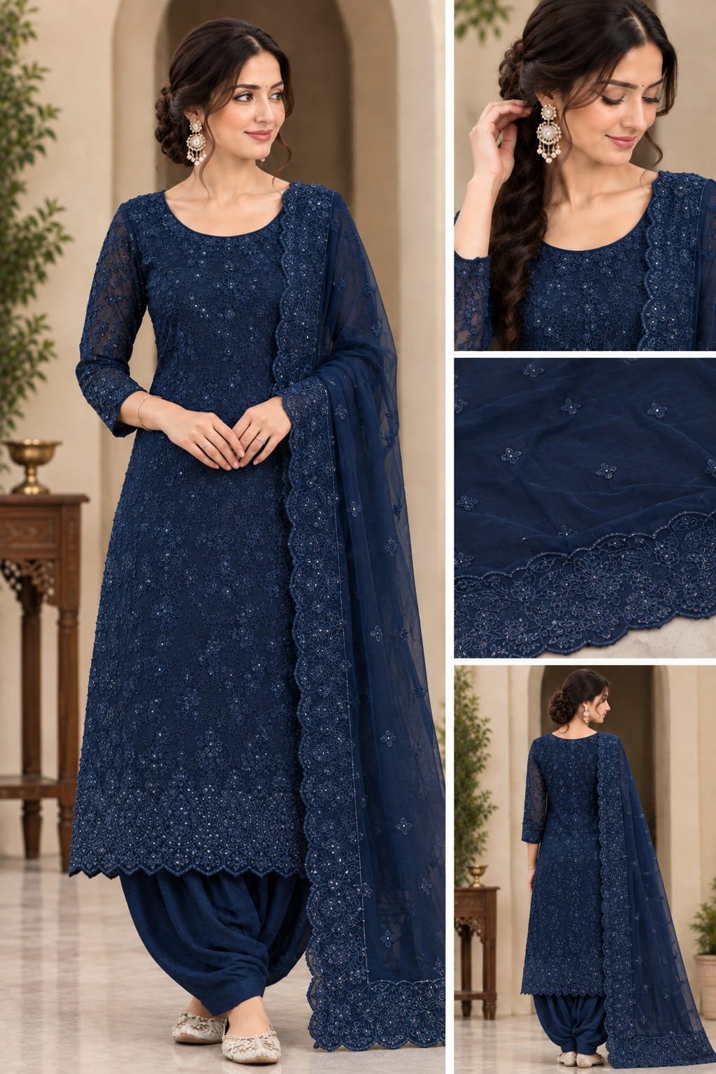 Sheesha Silk Fully Embroidered 3-Piece Festive Suit