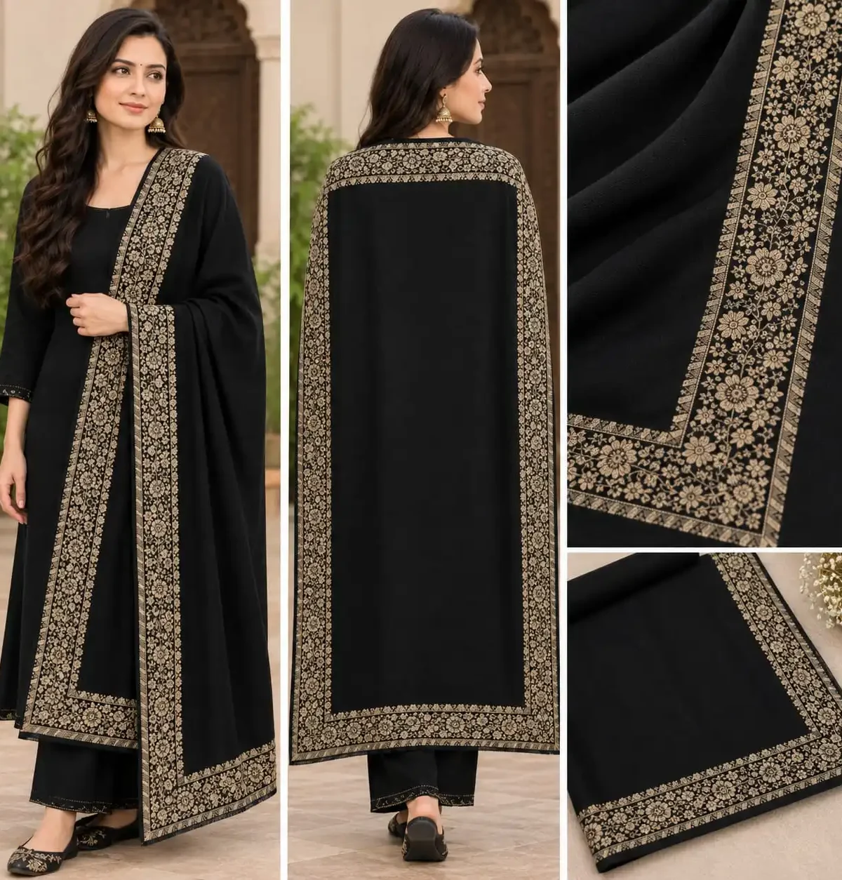 Classic Kani Wool Shawls Collection (Assorted Border Designs & Colors)