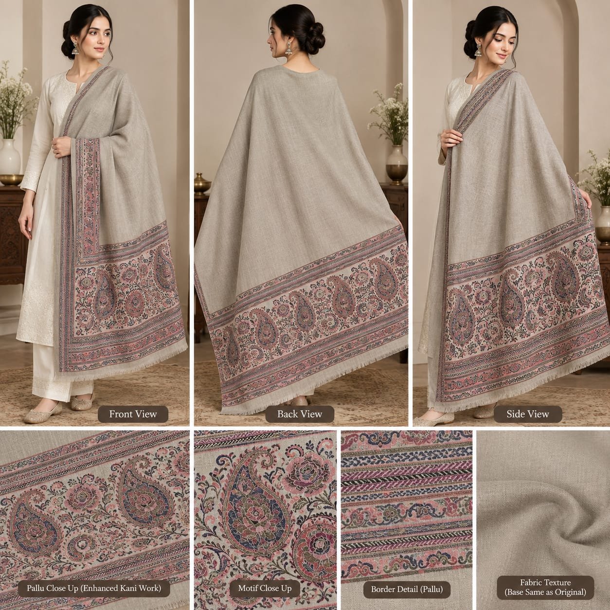 Exquisite Kani Wool Shawls Collection (Enhanced Kani Work & Rich Pallu Designs) - Image 6