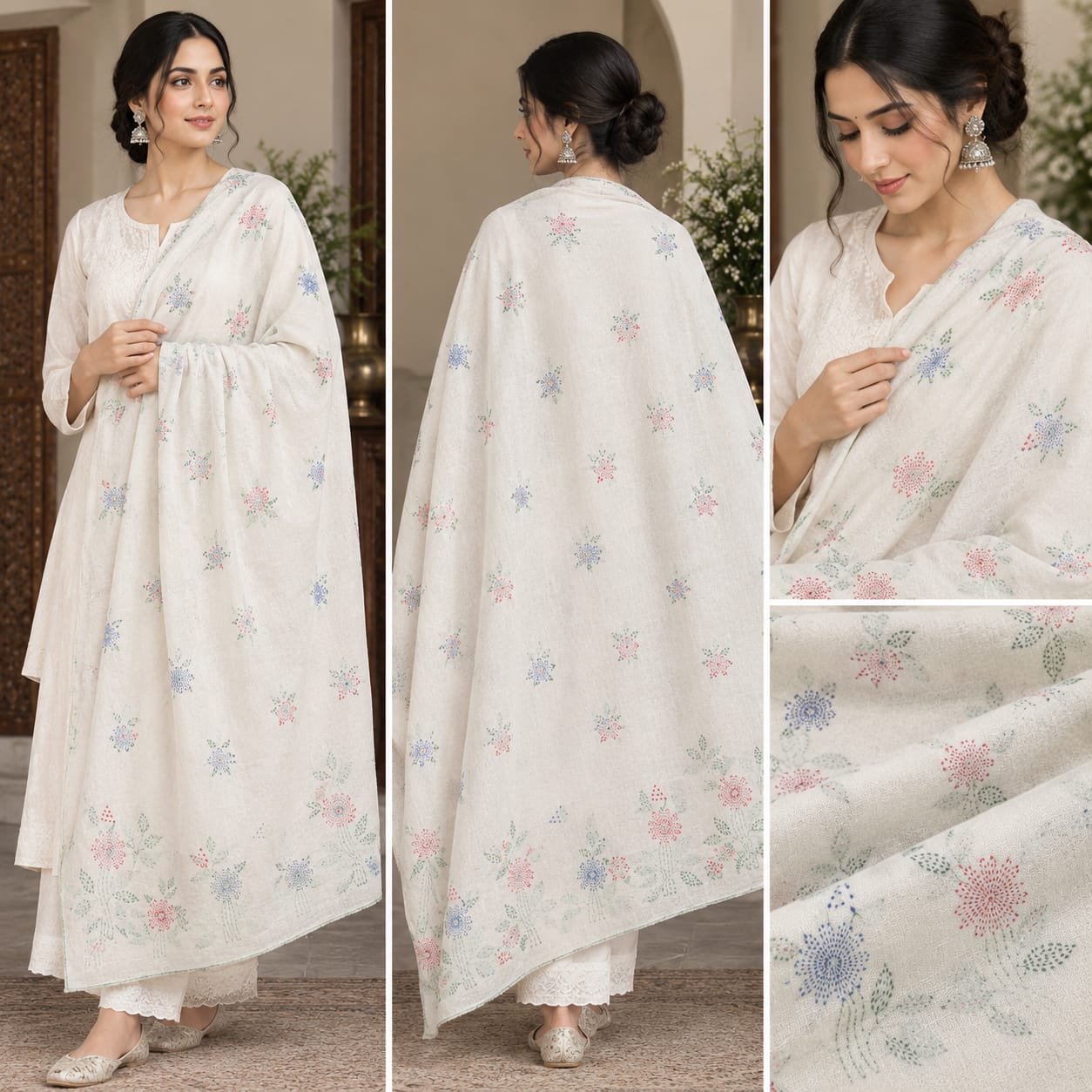 Handmade Wool Shawls Collection (Multi-Color & Traditional Border Designs) - Image 2