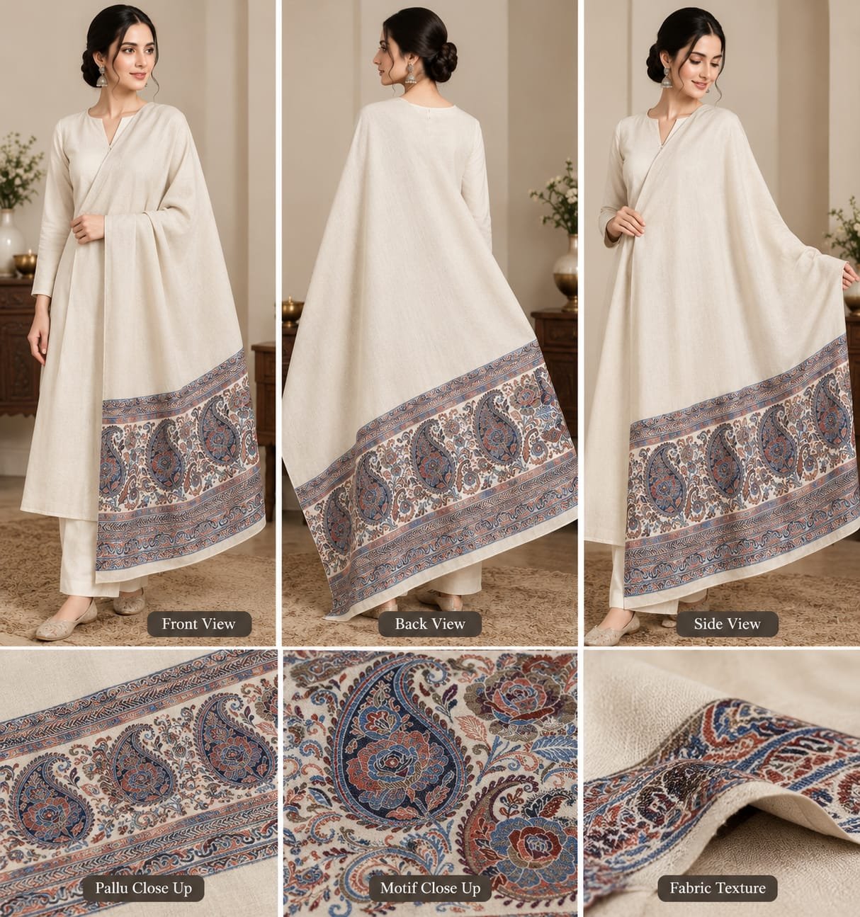 Exquisite Kani Wool Shawls Collection (Enhanced Kani Work & Rich Pallu Designs) - Image 5