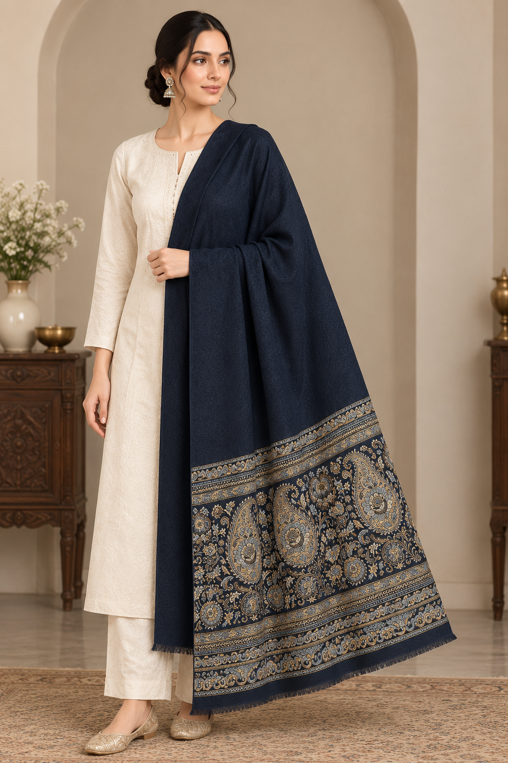 Exquisite Kani Wool Shawls Collection (Enhanced Kani Work & Rich Pallu Designs) - Image 11
