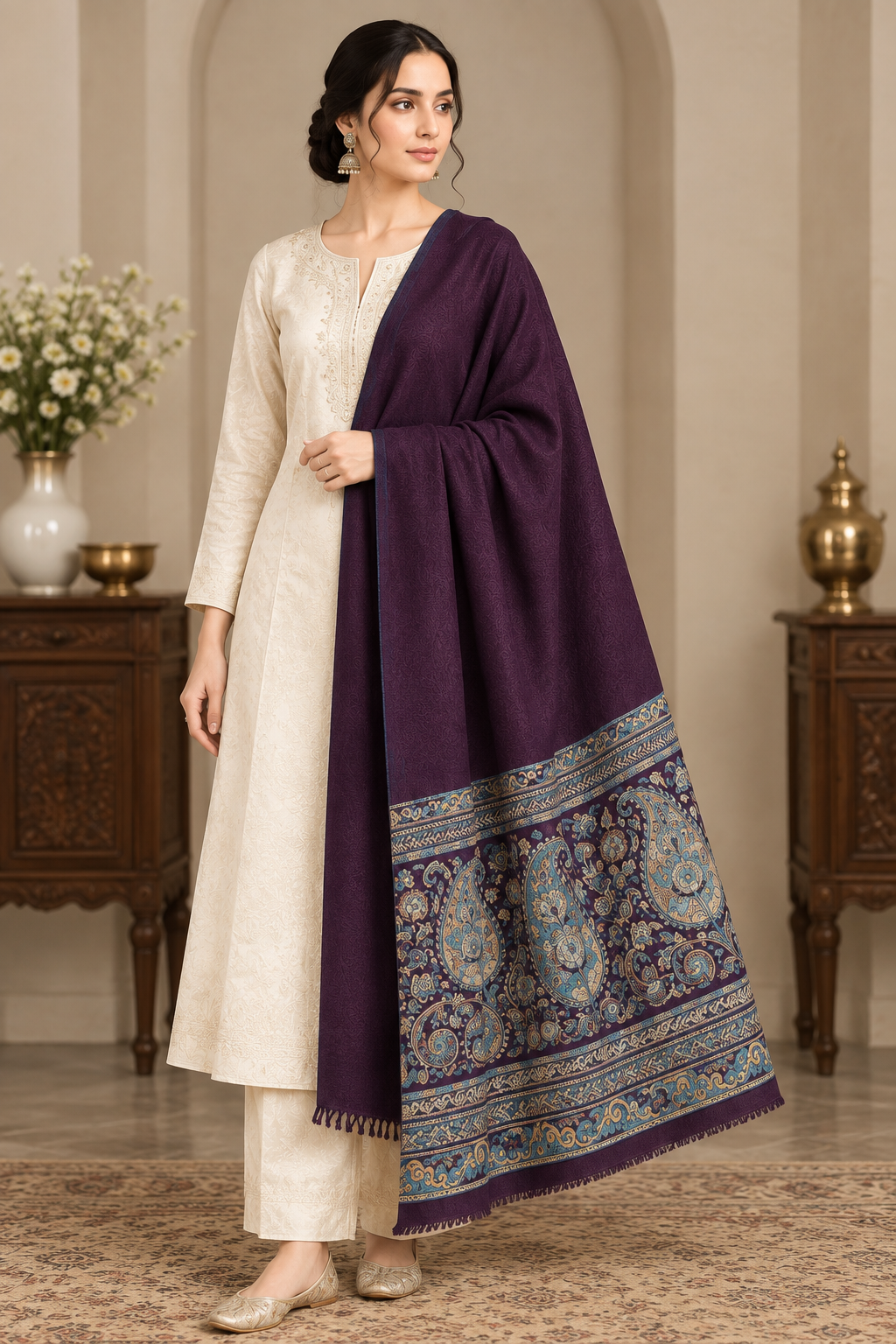 Exquisite Kani Wool Shawls Collection (Enhanced Kani Work & Rich Pallu Designs) - Image 12